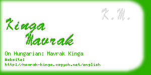 kinga mavrak business card